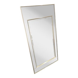 1940's Vintage Transitional Beveled Wall Mirror For Sale