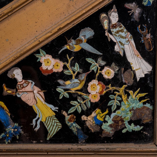 19th Century Chinoiserie Eglomise Glass Panel, 19th Century For Sale - Image 5 of 11
