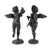 Neoclassical Pair of Cast Metal Garden Cherub Statues, Classical Outdoor Decor For Sale - Image 3 of 8