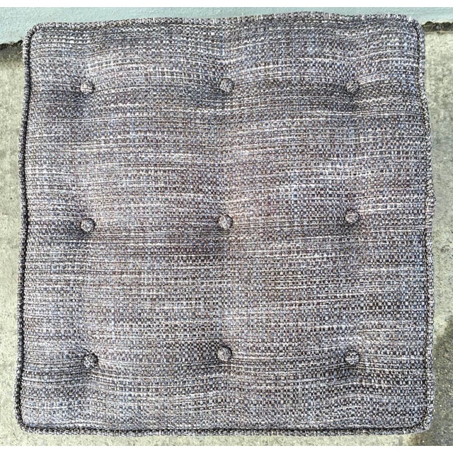 Jens Risom Design Jens Risom Walnut Upholstered Stool For Sale - Image 4 of 6