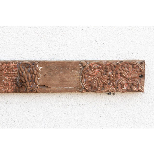 Aged Terracotta Color Carved Indian Panel For Sale In Los Angeles - Image 6 of 7