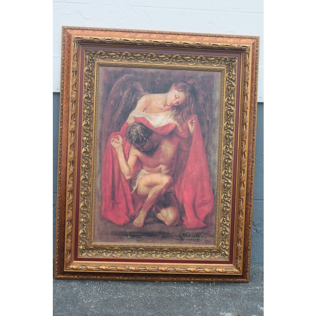 1990s Vintage Tomasz Rut "Promethia" Limited Edition Framed Giclee on Canvas #27 of 75 For Sale - Image 5 of 13