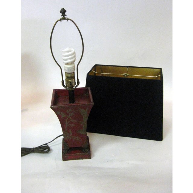 Mid 19th Century 19th century Chinoiserie Tole Lamp Pair - A Pair For Sale - Image 5 of 10