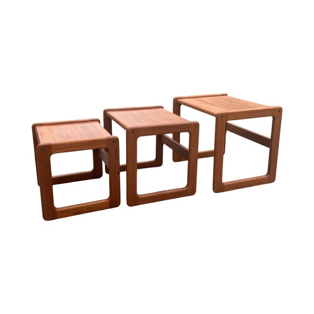 Danish Nesting Tables in Teak, 1960s-1970s, Set of 3 For Sale - Image 6 of 9