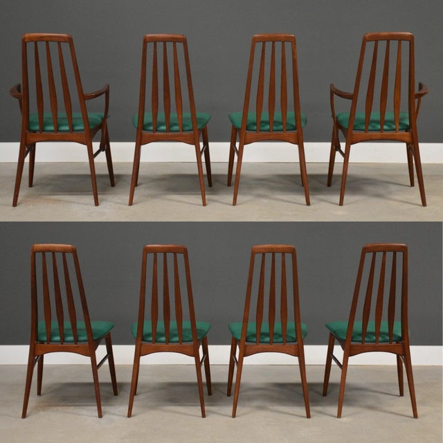 Koefoeds Hornslet 1960s Danish Modern Teak Eva Dining Chairs by Koefoeds Hornslet - Set of 8 For Sale - Image 4 of 12