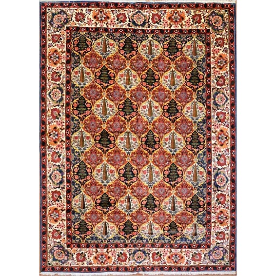 1990s Vintage Persian Bakhtiar Rug of Garden Panel Style 10'7"x 14'6" For Sale - Image 13 of 13