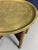 Antique Anglo-Indian Benares Brass Tray Table with Hand-Carved Folding Wooden Base, 1910 For Sale - Image 9 of 15