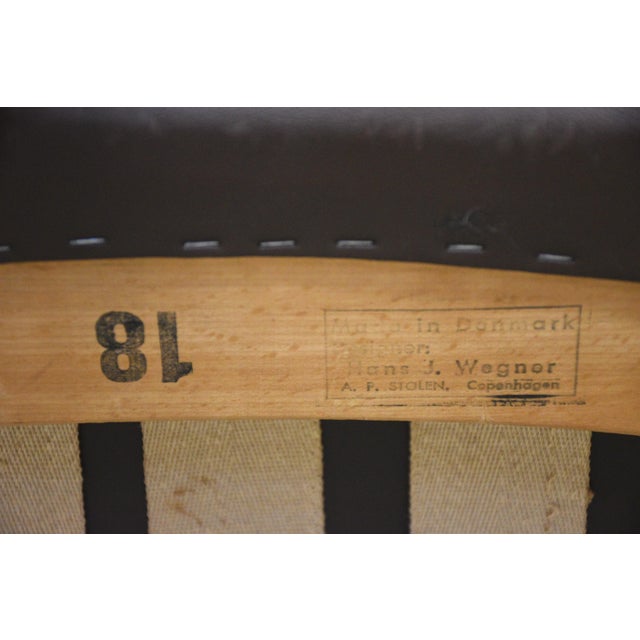 Hans J. Wegner Original Papa Bear Chair and Ottoman For Sale - Image 11 of 11