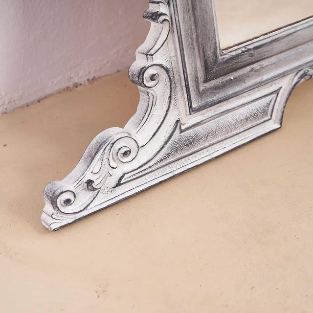 Vintage Silver Wooden Mirror For Sale - Image 4 of 6