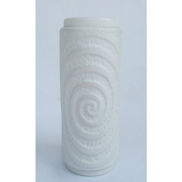 C.1960's-70's West German Royal Kpm Porzellan White Bisque "Infinity Swirl" Raised Relief Design Vase For Sale - Image 13 of 13