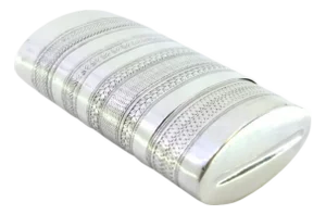 Silver Cigar Case with Engraved Wreaths and Friezes