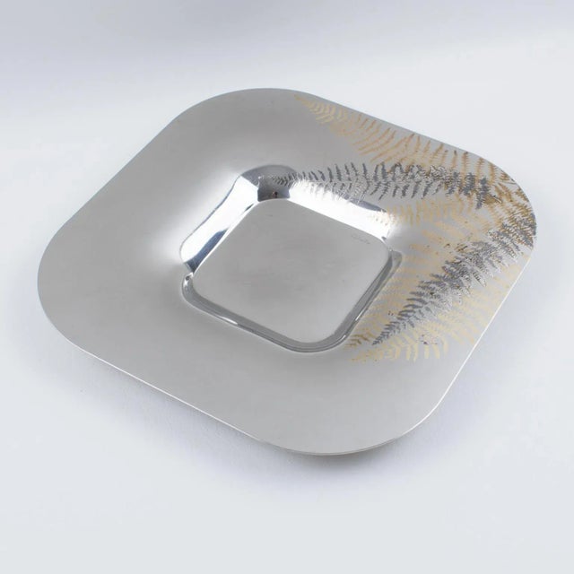 Metal Roberto Sambonet Centerpiece Serving Bowl Dish Chrome and Copper For Sale - Image 7 of 8