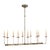 Chapman & Myers for Visual Comfort Signature Linear Branched Chandelier in Antique Nickel For Sale
