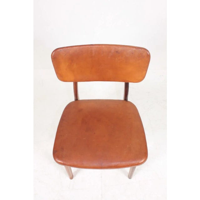 Mid-Century Side Chair in Rosewood and Patinated Leather by Gustav Bertelsen For Sale - Image 8 of 9