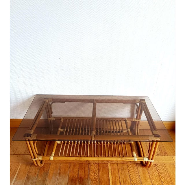 Vintage Rattan Coffee Table, 1960s For Sale - Image 4 of 11
