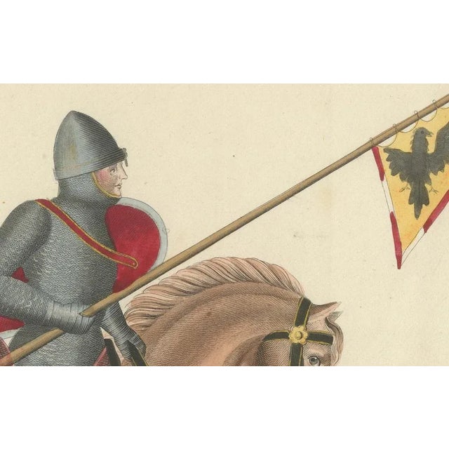 rint of Armed Horsemen Bearing a Heraldic Banner, 1842, Paper For Sale - Image 3 of 7