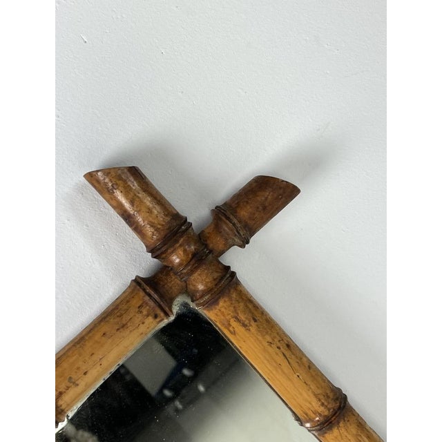 Faux Bamboo Mirror, 1890s For Sale - Image 6 of 12
