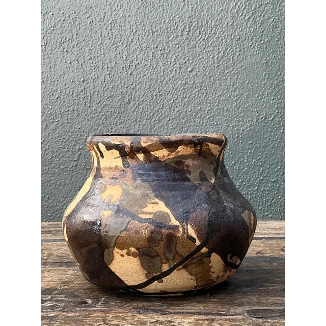 Mid-Century Modern Vintage Abstract Ceramic Vase For Sale - Image 3 of 12