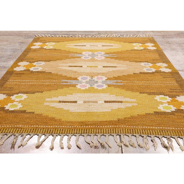 Ingegerd Silow Vintage Swedish Rollakan Rug, 04'06 X 06'10 For Sale - Image 10 of 11