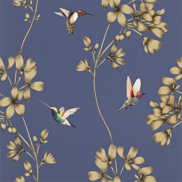 Harlequin Amazilia Wallpaper in Indigo For Sale