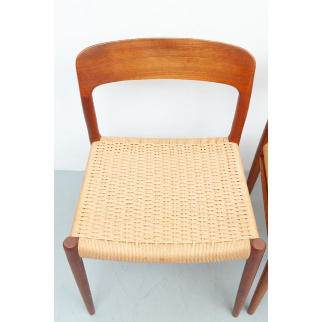 Beige Vintage Model 75 Dining Chairs in Teak by Niels Otto Møller for J. L. Møller Møbelfabrik, 1950s, Set of 4 For Sale - Image 8 of 18