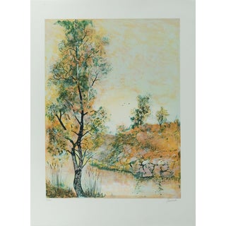 Antonio Rivera, Au bord de la rivière, Lithograph For Sale