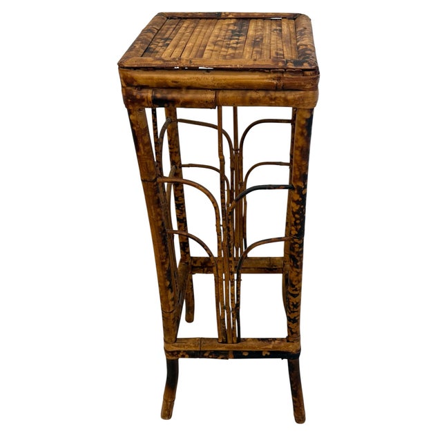 Vintage Tall Tortoise Rattan Plant Stand For Sale - Image 4 of 7