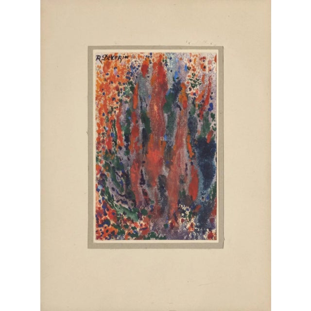 Flowers is an original drawing in mixed media on cardboard, realized by R. Deverin (XX-XXI). Sheet dimension: 23.6 x 17.5...