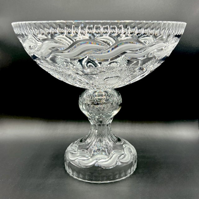 Vintage Crystal Centrepiece Pedestal Bowl on Baluster Stem, 1960s For Sale - Image 16 of 18