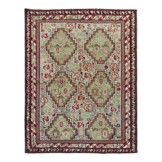 Antique Caucasian Baku Khila Rug, Late 19th Century - 3'4" x 4'3" For Sale