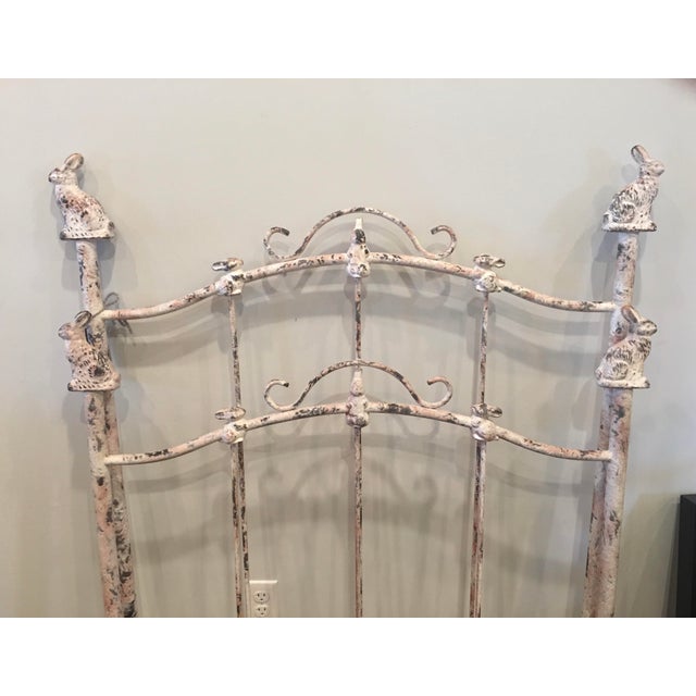 Corsican Antique White Wrought Iron Twin Bunny Bed Headboard Chairish