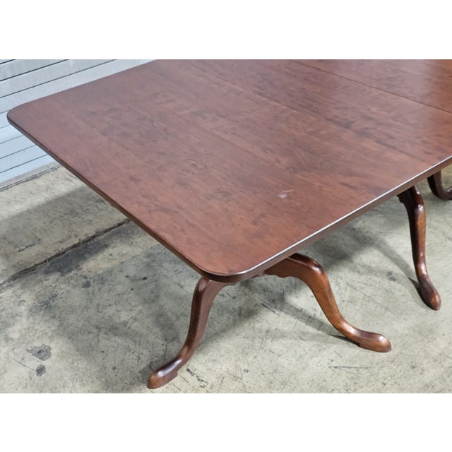 Late 20th Century Eldred Wheeler Solid Cherry Two Pedestal Dining Table 2 Leaves Benchmade For Sale In Cleveland - Image 6 of 13