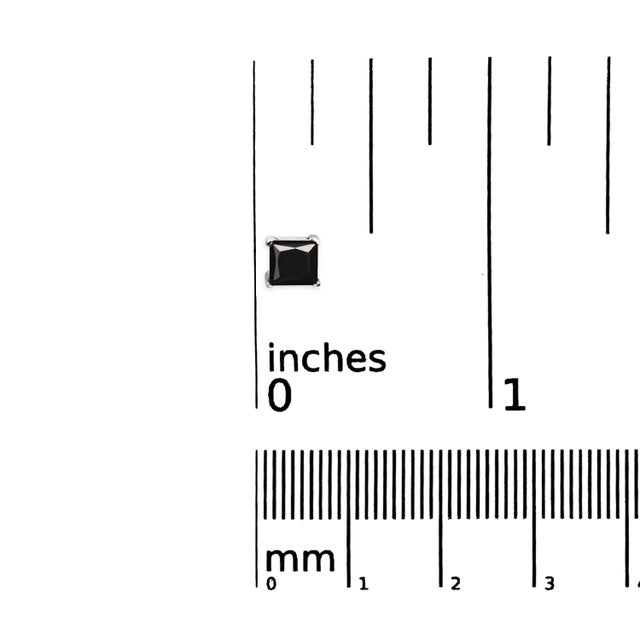 Early 21st Century .925 Sterling Silver 1.00 Cttw Princess-Cut Square Black Diamond Classic 4-Prong Stud Earrings with Screw Backs For Sale - Image 5 of 5
