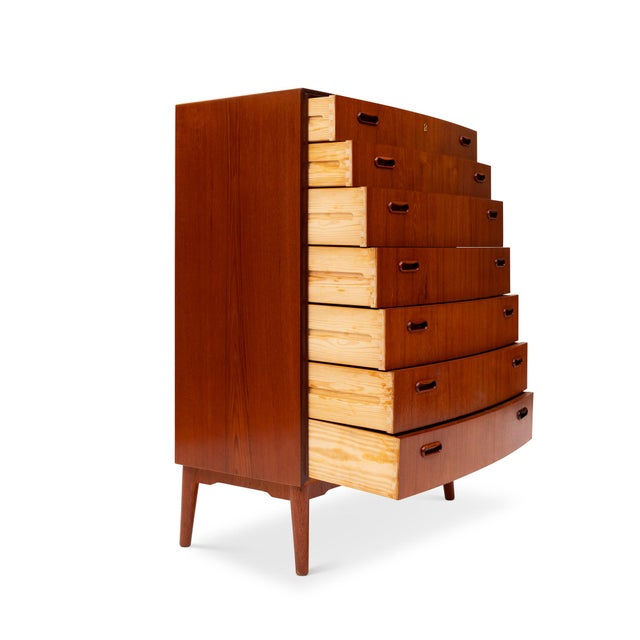 Vintage Danish Mid-Century Teak Seven-Drawer Tallboy Dresser 1960s For Sale - Image 4 of 7