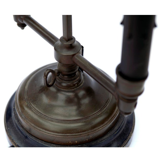 Wood Mid 20th Century Adjustable Table Lamp With Metal Shade For Sale - Image 7 of 9