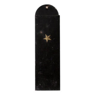 Vintage Metal Wall Mail Holder With Brass Star For Sale