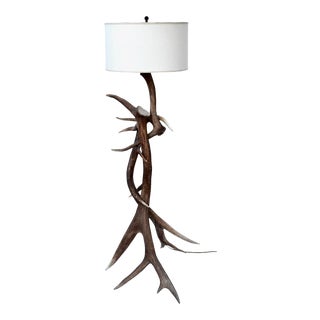 Vintage Elk Antler Floor Lamp For Sale