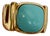 1980s 18k Gold and Persian Turquoise Ring, Size 6 For Sale
