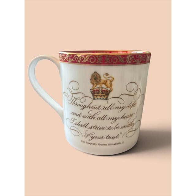 This is a fine bone china commemorative tankard mug from the Royal Collection Trust commissioned to celebrate the 60th...