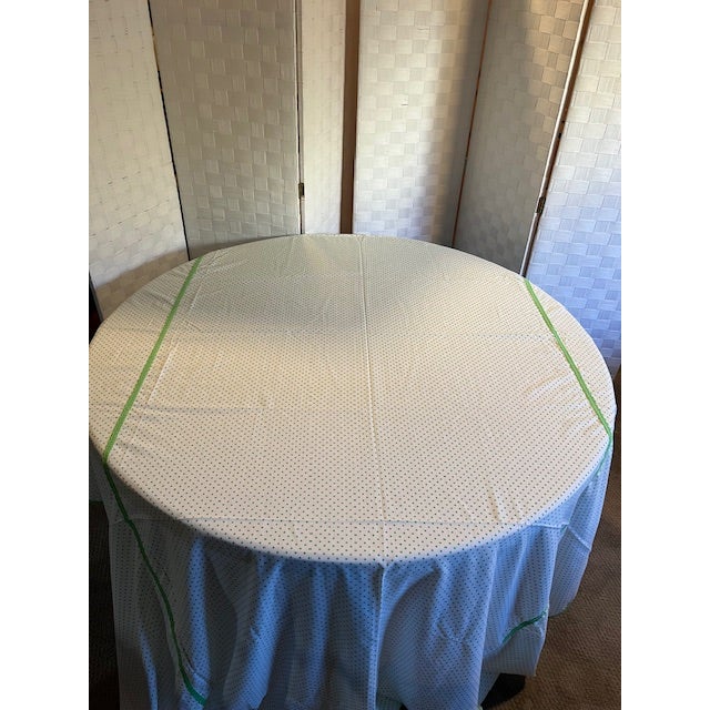 Pair of Vintage Custom-Made Twin Coverlets in Green & White | Chairish