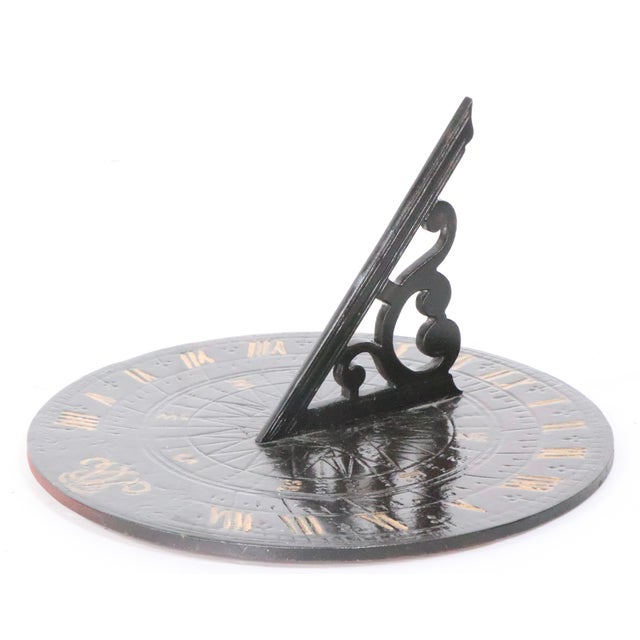 Black Late 20th Century Cast Iron Sundial For Sale - Image 8 of 10