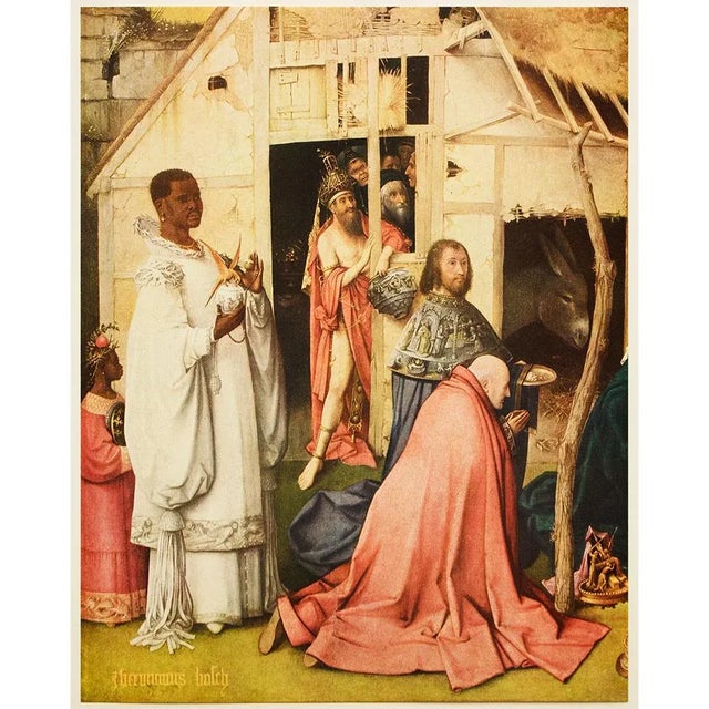Paper 1955 After Bosch "The Epiphany" (Detail), Vintage Full-Color Print For Sale - Image 7 of 8