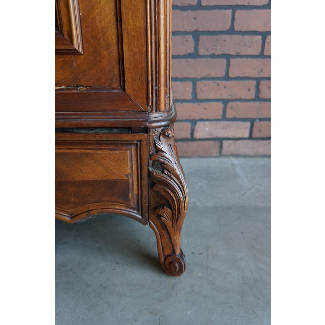 19th Century Antique French Rococo Glass Front Armoire For Sale - Image 5 of 11