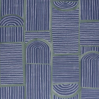 Sample - Schumacher x BACKDROP Bloomsbury Wallpaper in Deep Navy For Sale