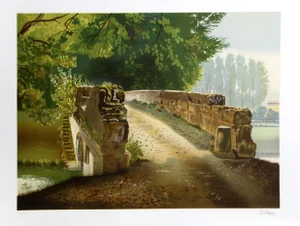Le Pont Sur Le Canal, Daniel Solnon Serigraph, Signed and Numbered in Pencil