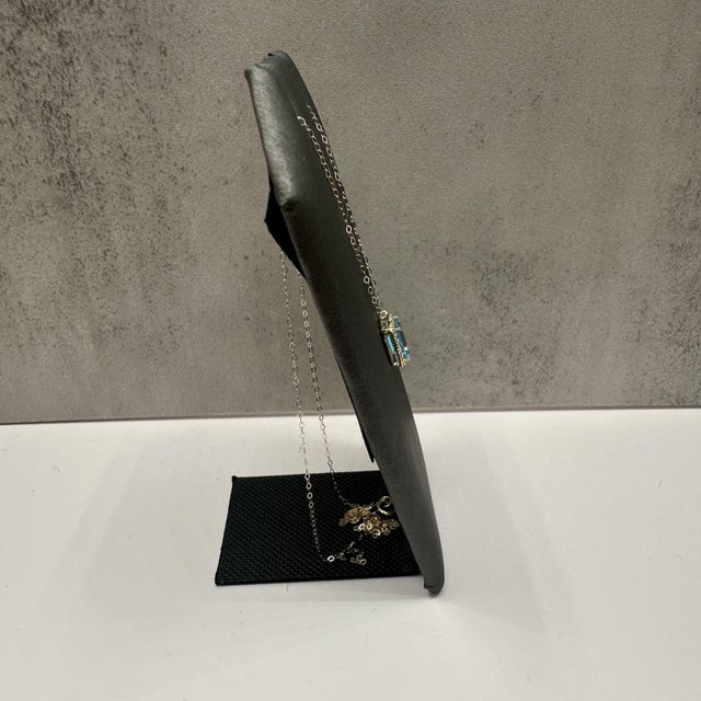 Contemporary Topaz & Diamond Necklace in 10kt Yellow Gold – Emerald Cut, 18.25in, New For Sale - Image 3 of 5