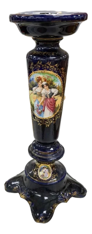 Royal Vienna Porcelain Blue Cobalt Decorated Pedestal, Circa 1900s