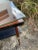 Mid Century Modern Slate + Wood Side Table | Glass Top Cover + Brass Hardware For Sale - Image 12 of 12