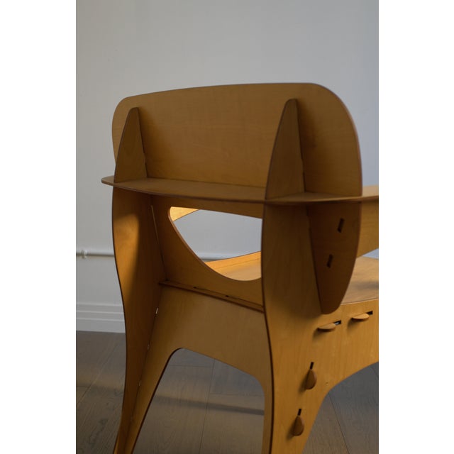 Wood 1990 Attributed to David Kawecki Puzzle Chair in Laser-Cut Birch/Plywood, Usa For Sale - Image 7 of 18
