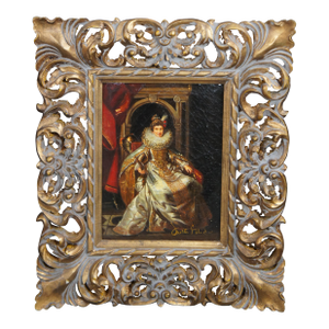Late 20th Century Portrait of Maria Serra Pallavicino Oil Painting After Peter Paul Rubens, Framed